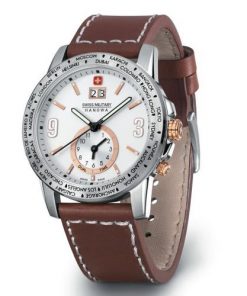 SWISS MILITARY-HANOWA Revenge Dual Time - Cuir Marron