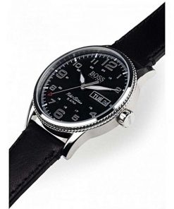 Montre Vintage Pilote édition en acier inoxydable et bracelet en cuir - 1513330