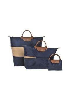 Sac de Voyage Pliable Nylon Noir et Marron